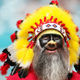 A Washington Redskins fan looks on prior to the game between the Washington Redskins and the Miami Dolphins at Hard Rock Stadium on October 13, 2019 in Miami, Florida.